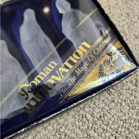 Vintage 70’s Frosted white glass nativity scene in orig box! By Roman Innovation - Picture 13 of 16